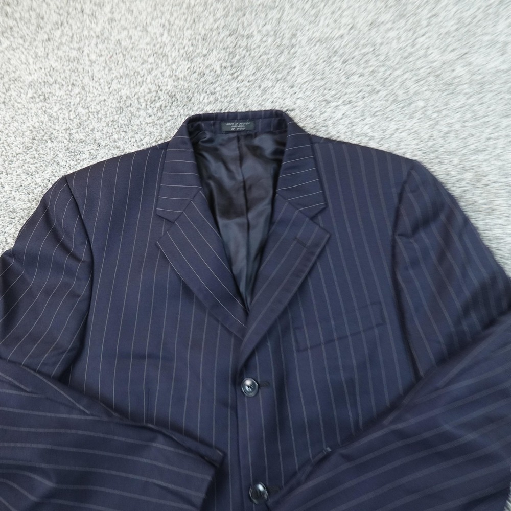 Donald J Trump Blazer Mens 40S Blue Pinstripe Wool Button Sport Coat Suit Jacket - Picture 2 of 14